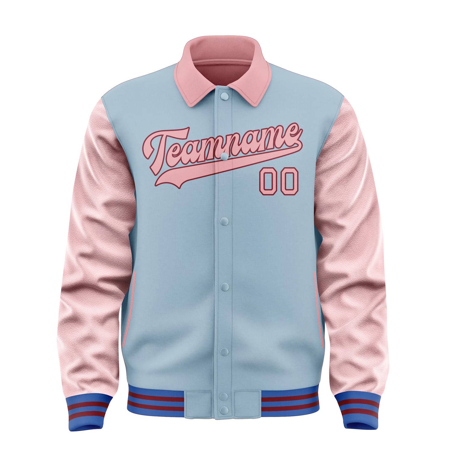 Custom Light Blue Light Pink Jacket