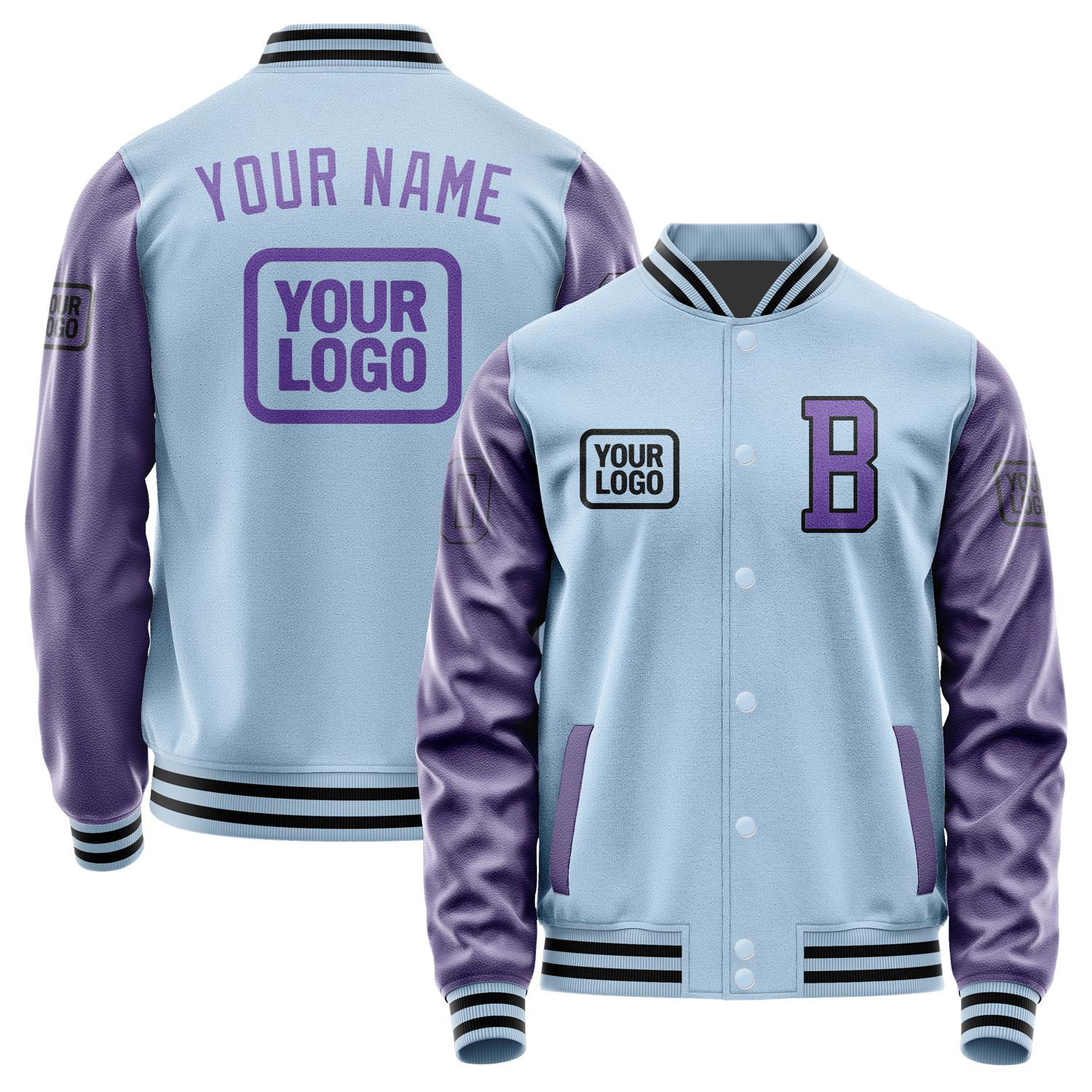 Custom Light Blue Light Purple Jacket JA080823081717232317
