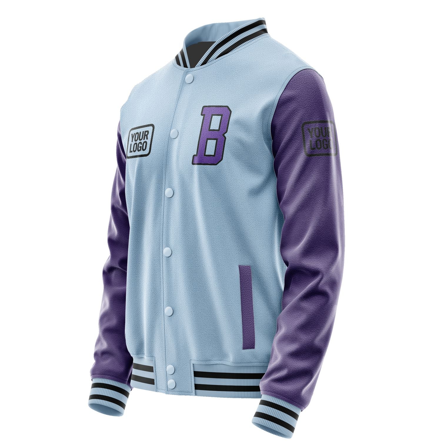 Custom Light Blue Light Purple Jacket JA080823081717232317