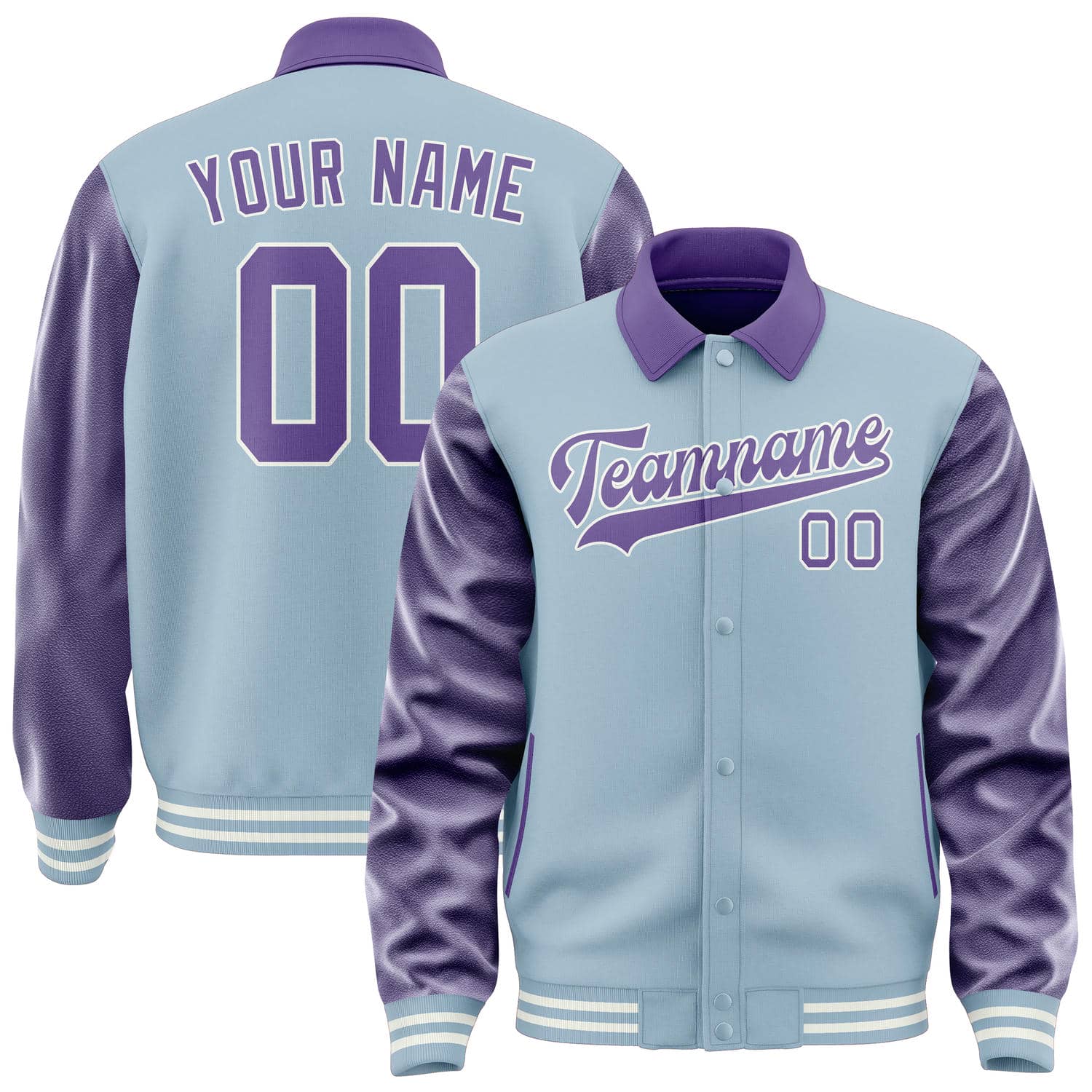 Custom Light Blue Light Purple Jacket