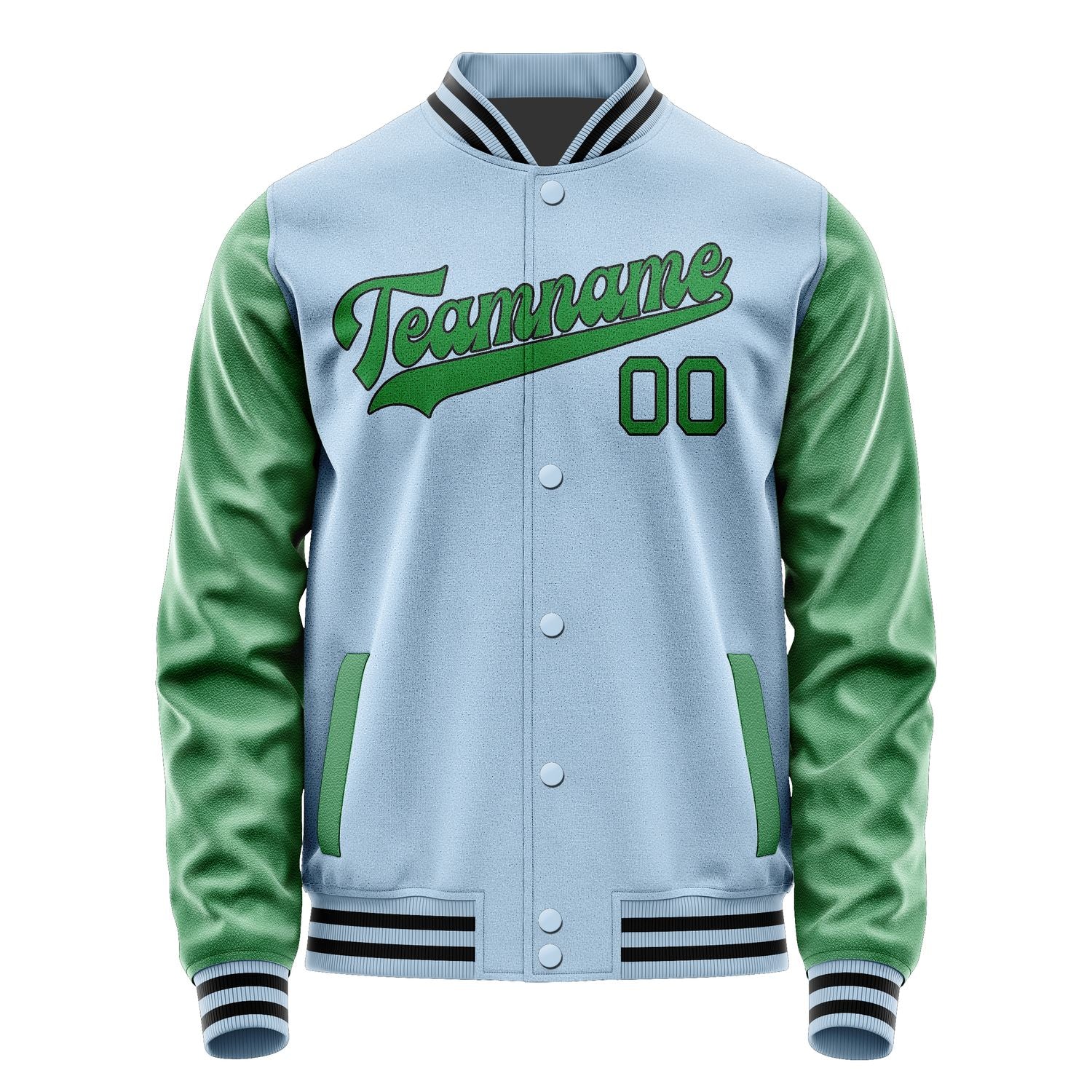 Custom Light Blue Emerald Green Jacket JA0808240817B31724