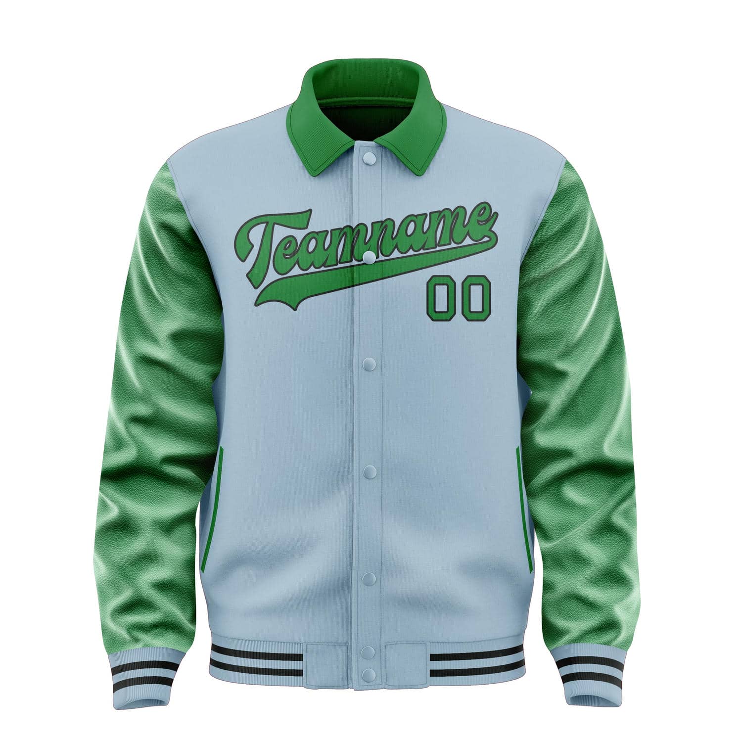 Custom Light Blue Emerald Green Jacket