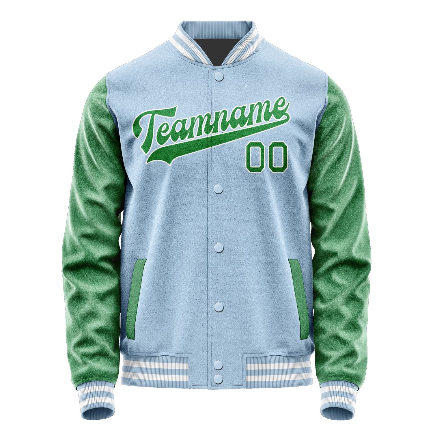 Custom Light Blue Emerald Green Jacket JA0808240818B31824