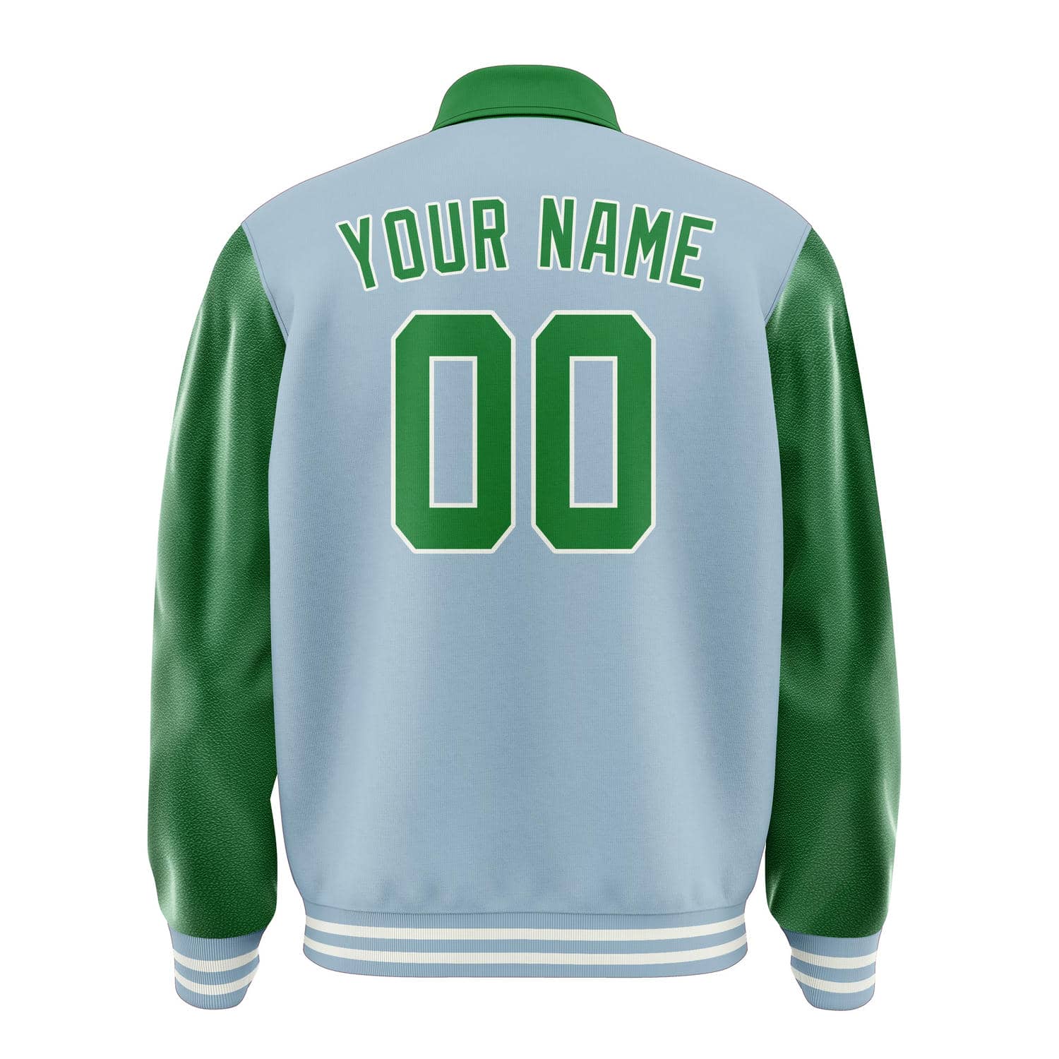 Custom Light Blue Emerald Green Jacket