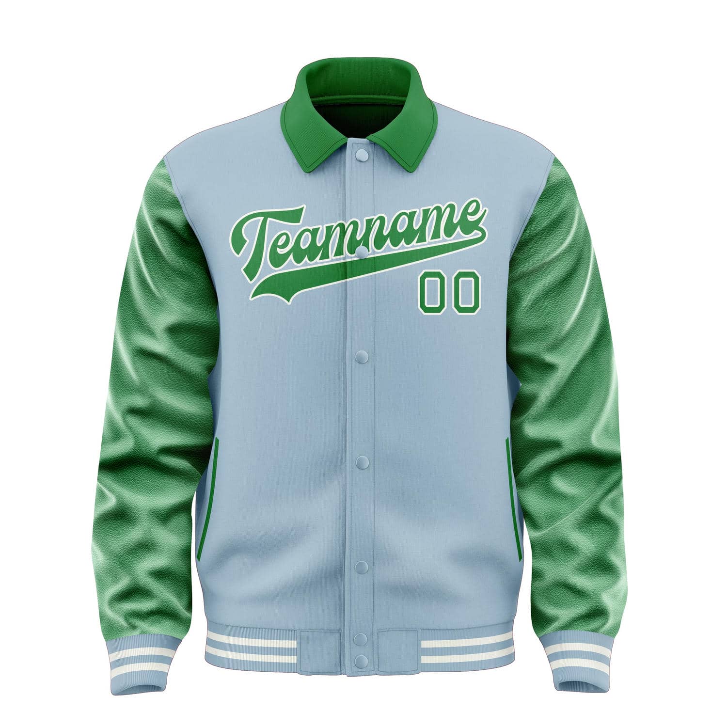Custom Light Blue Emerald Green Jacket