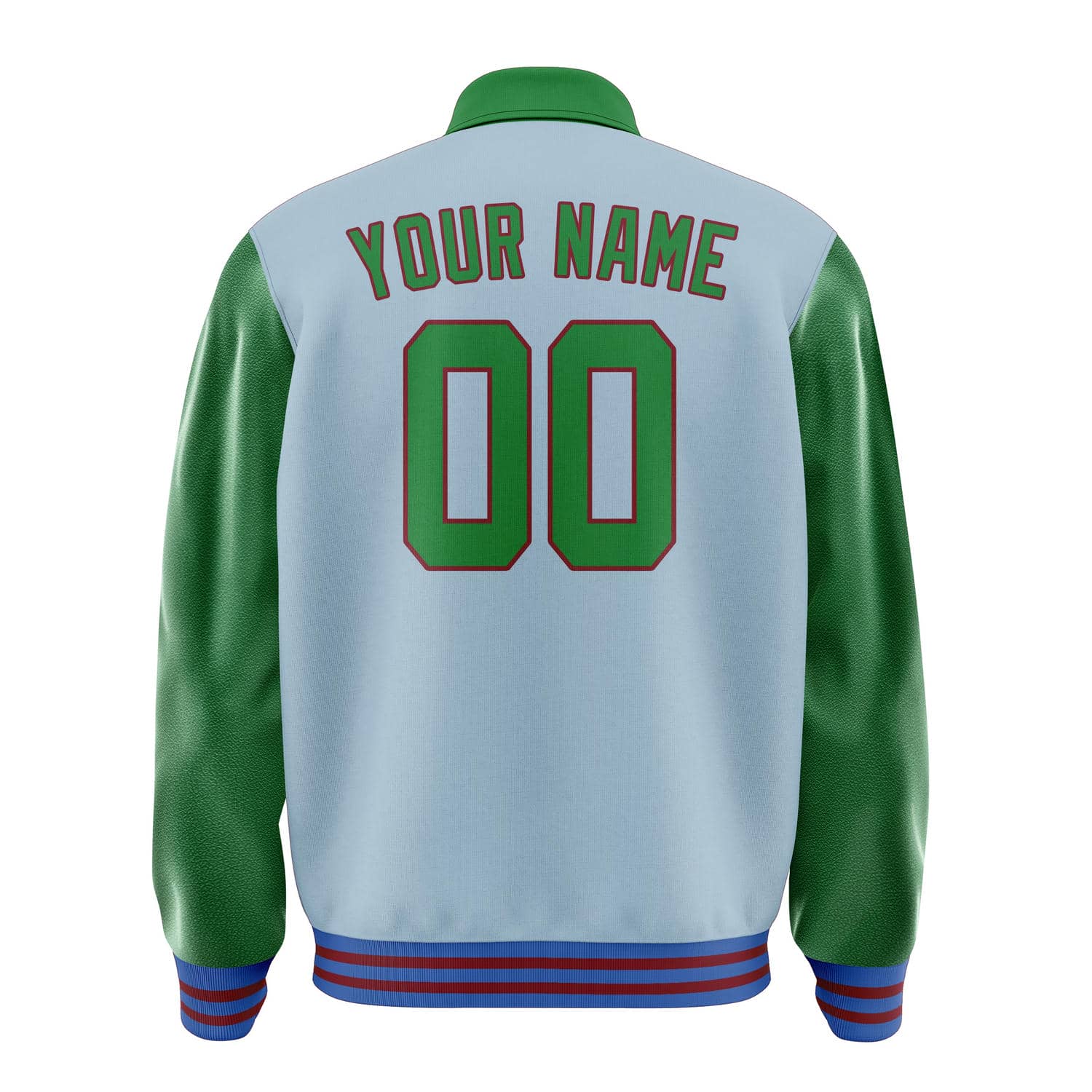 Custom Light Blue Emerald Green Jacket
