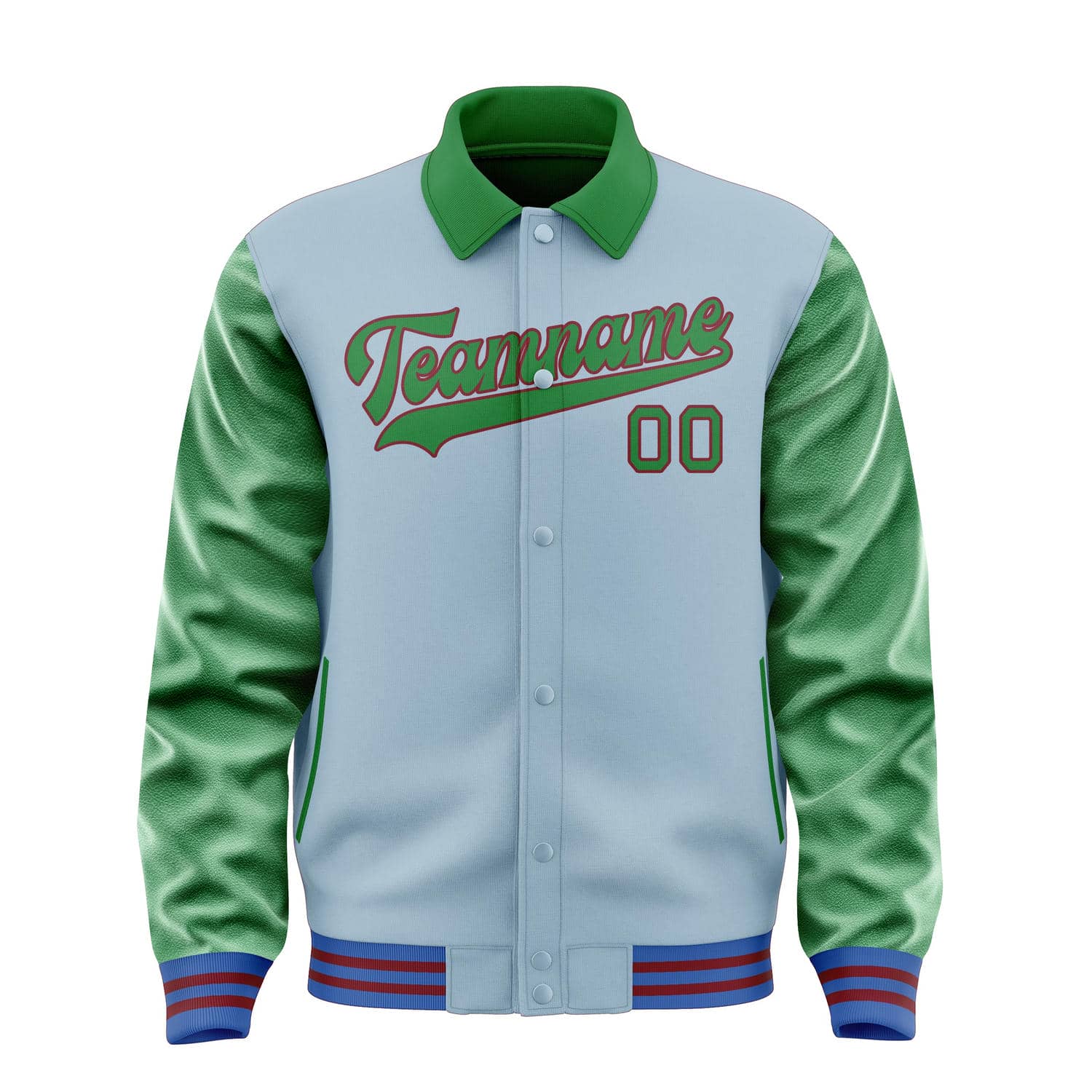 Custom Light Blue Emerald Green Jacket