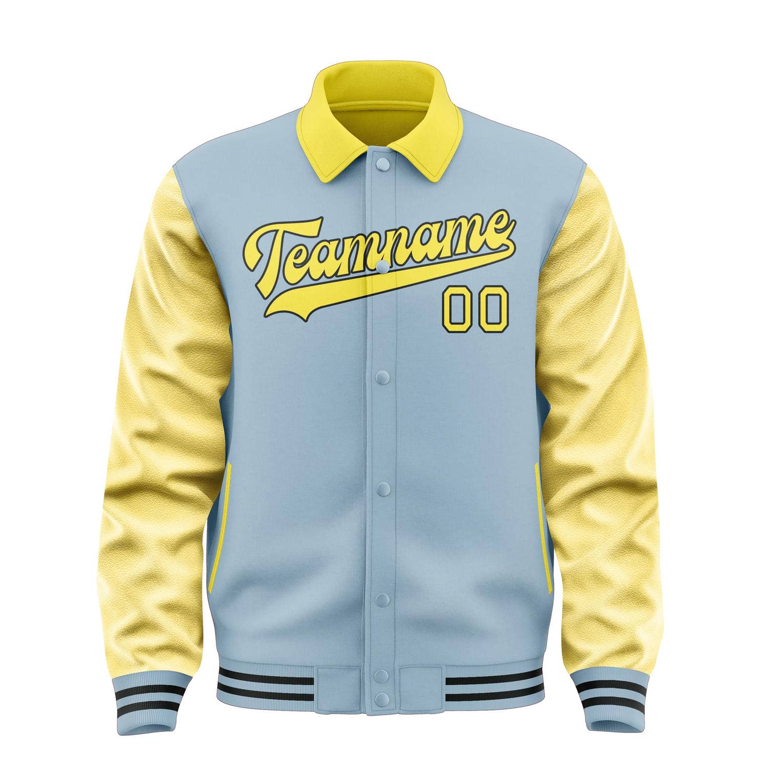 Custom Light Blue Light Yellow Jacket