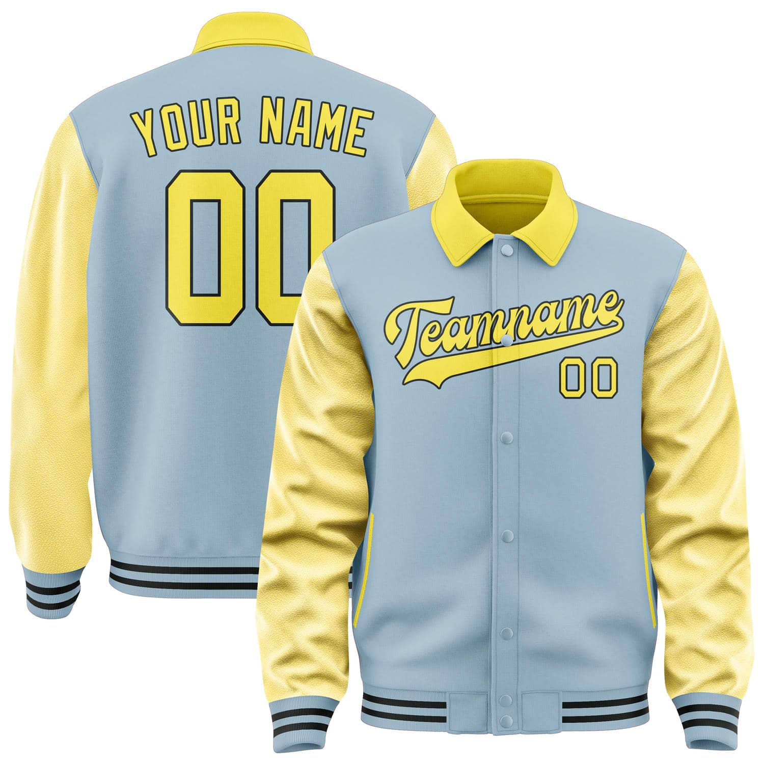 Custom Light Blue Light Yellow Jacket