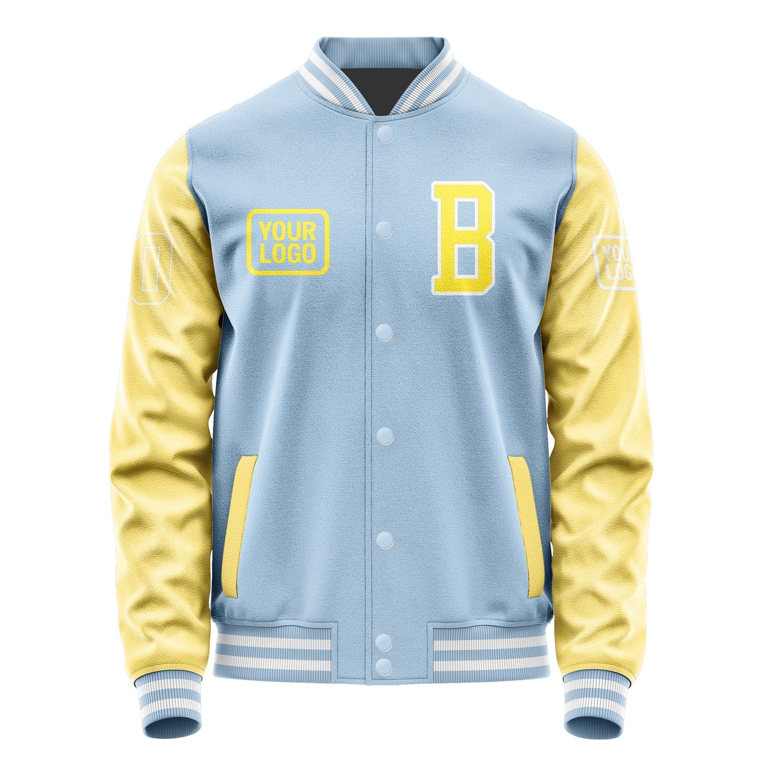 Custom Light Blue Light Yellow Jacket JA080826081818262618