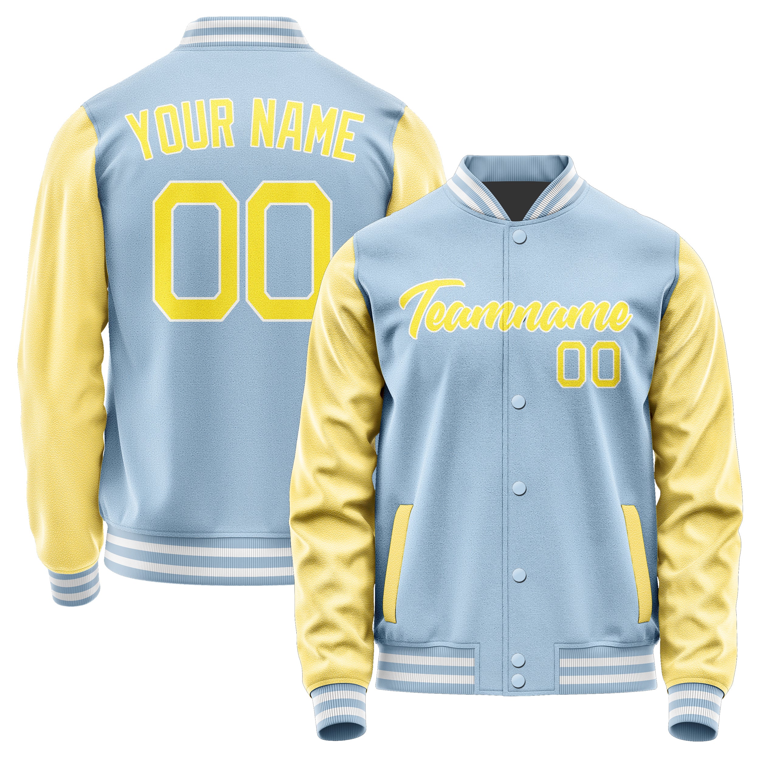 Custom Light Blue Light Yellow Jacket JA0808260818B21826