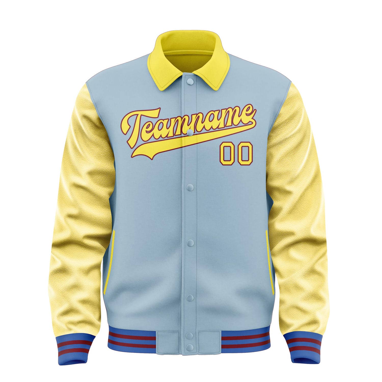 Custom Light Blue Light Yellow Jacket