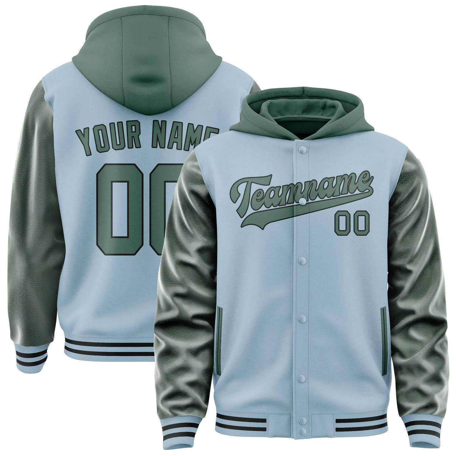 Custom Light Blue Blue Green Jacket