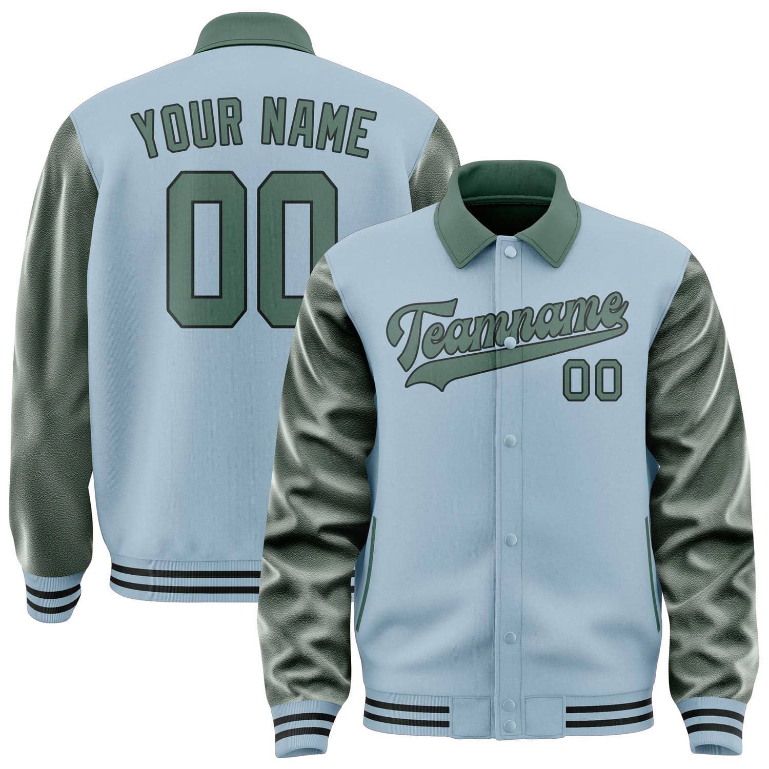 Custom Light Blue Blue Green Jacket