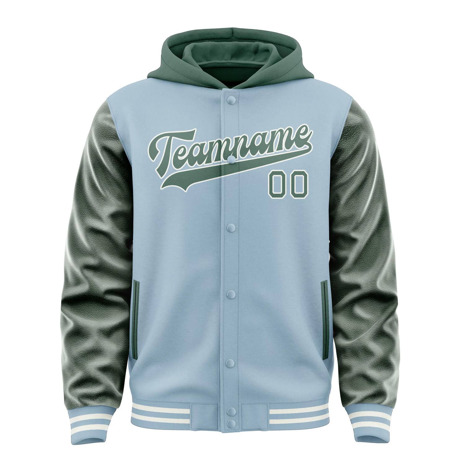 Custom Light Blue Blue Green Jacket