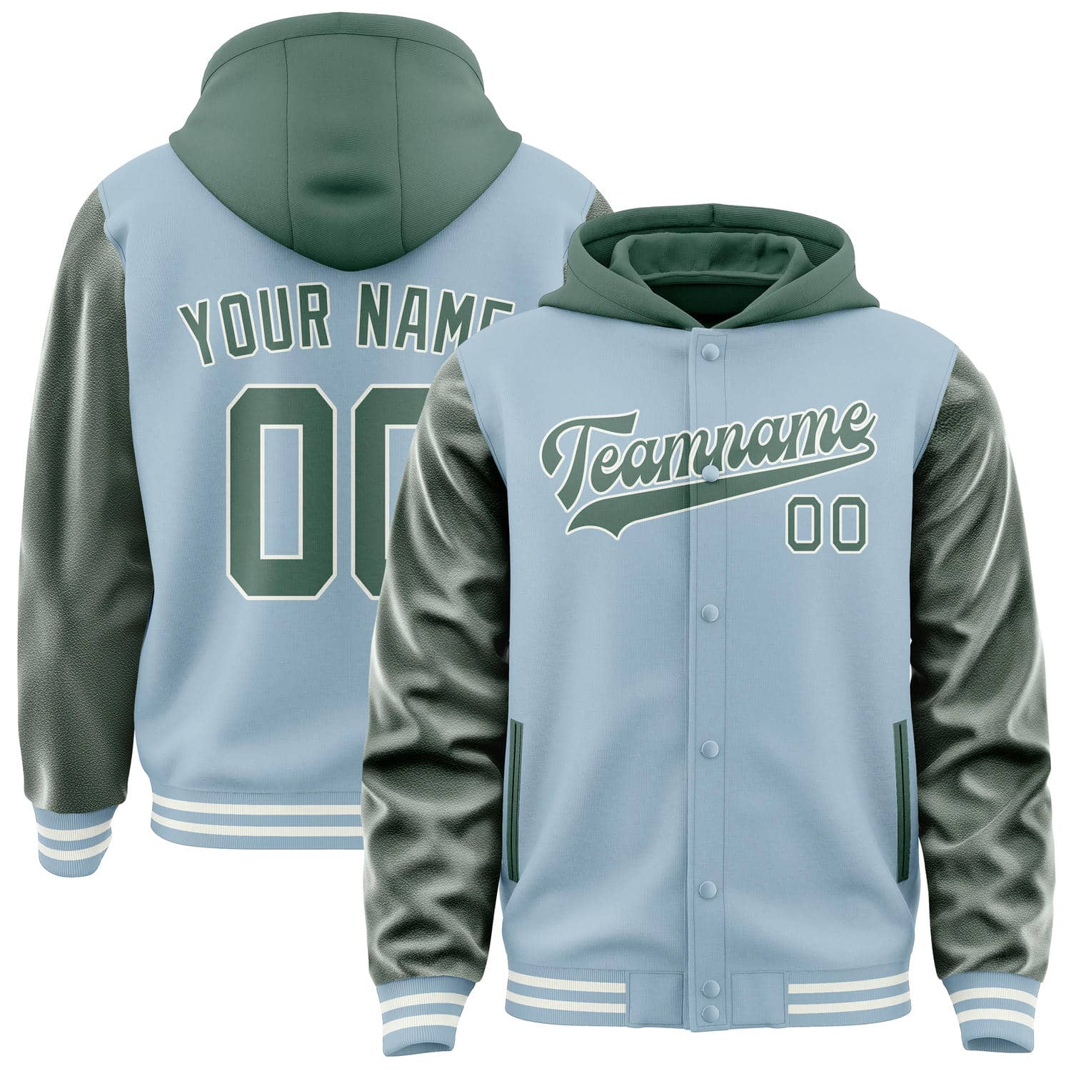 Custom Light Blue Blue Green Jacket