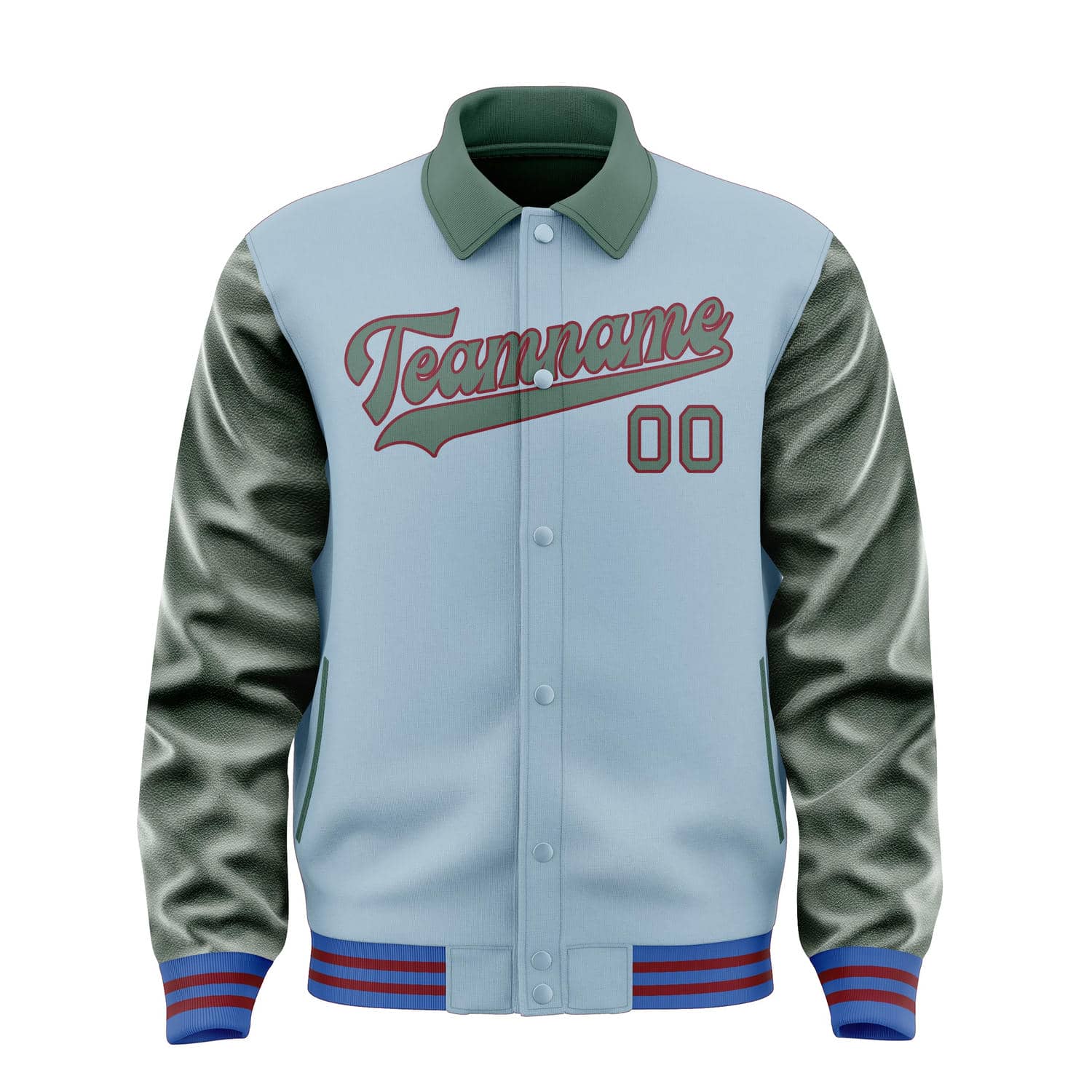 Custom Light Blue Blue Green Jacket