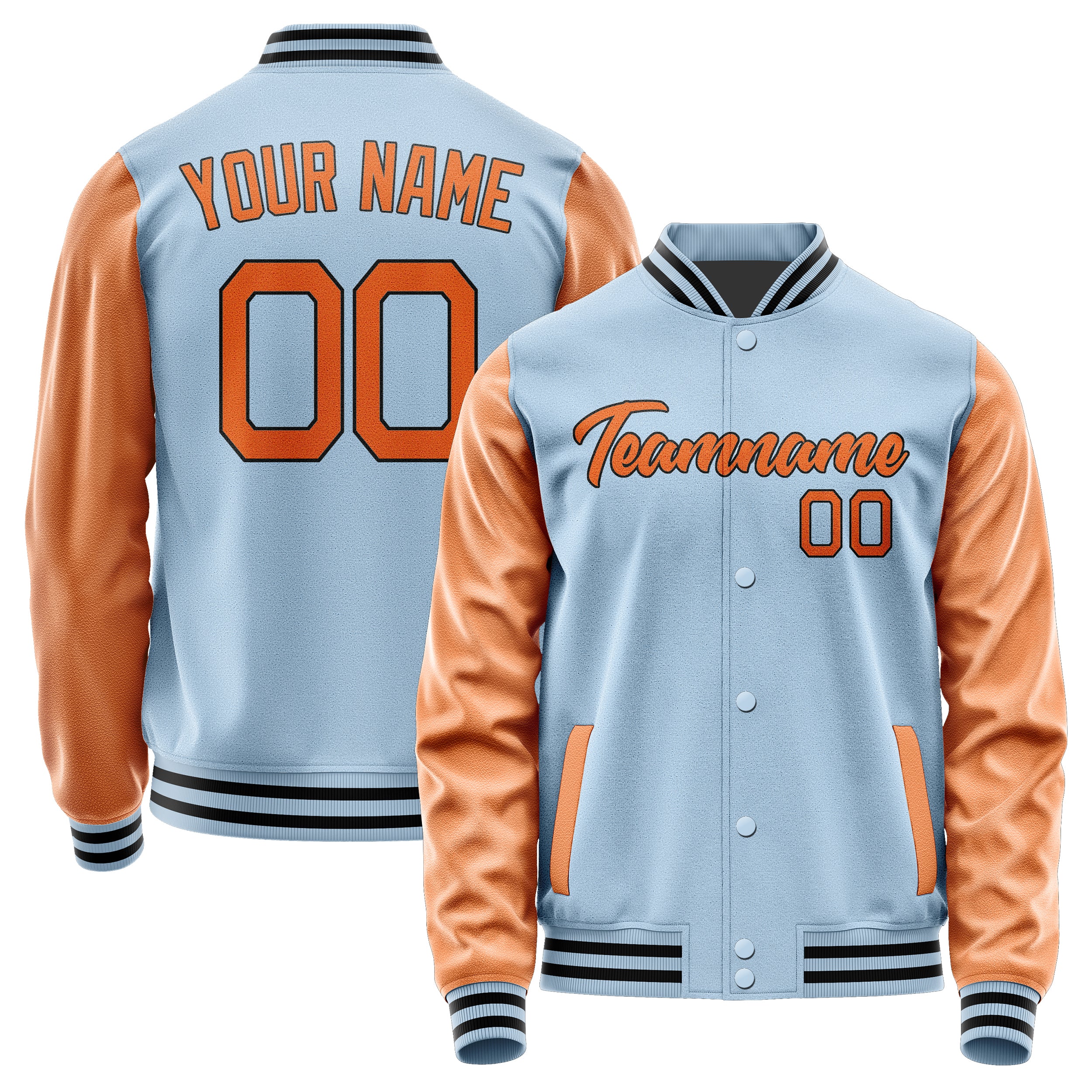 Custom Light Blue Orange Jacket JA0808280817B21728