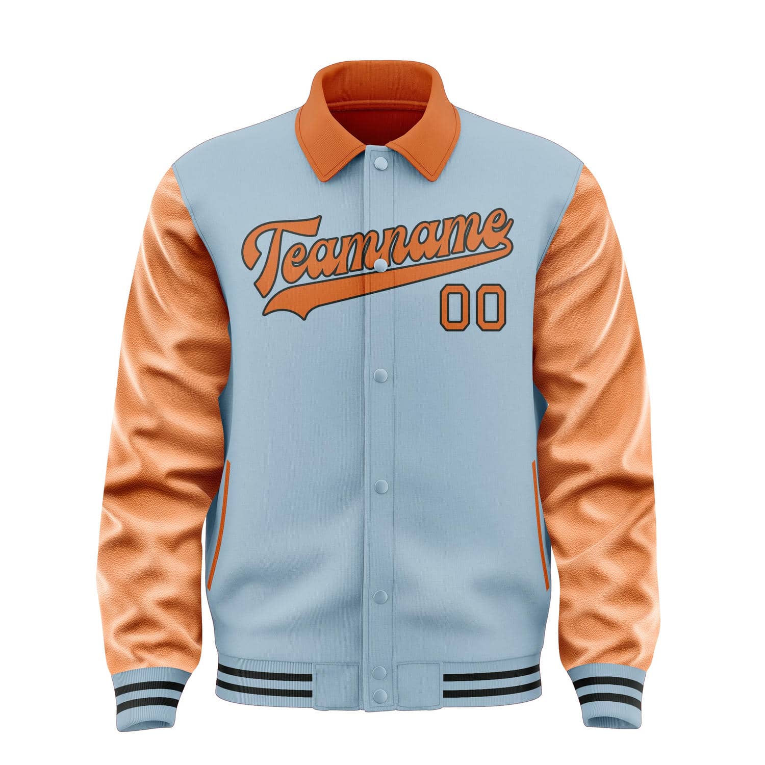 Custom Light Blue Orange Jacket