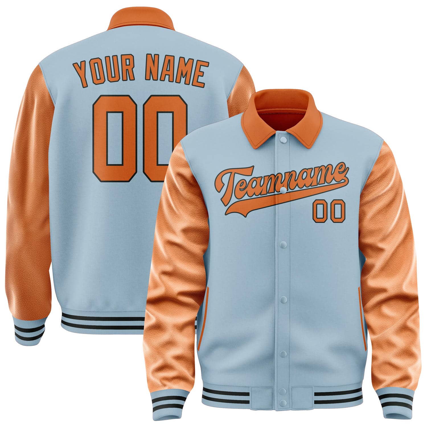 Custom Light Blue Orange Jacket