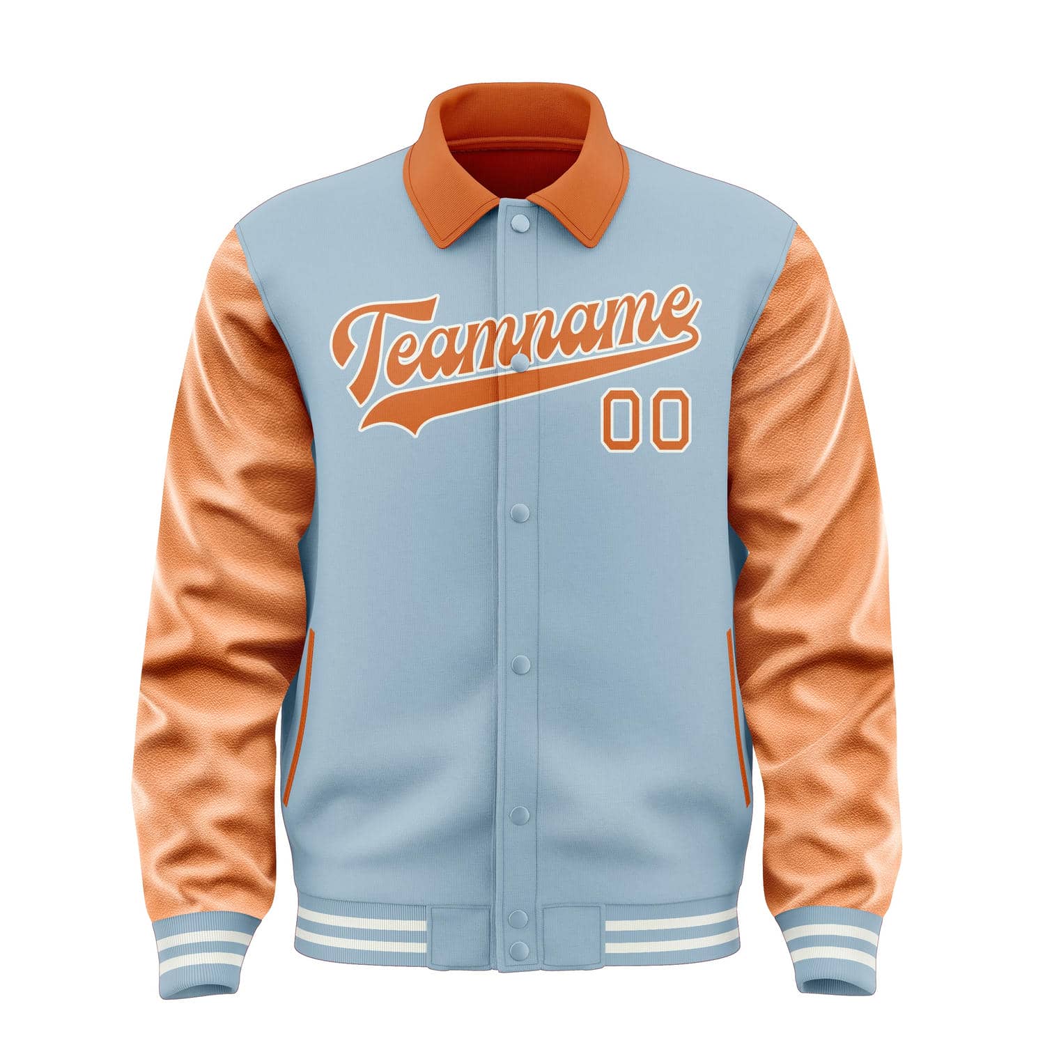 Custom Light Blue Orange Jacket