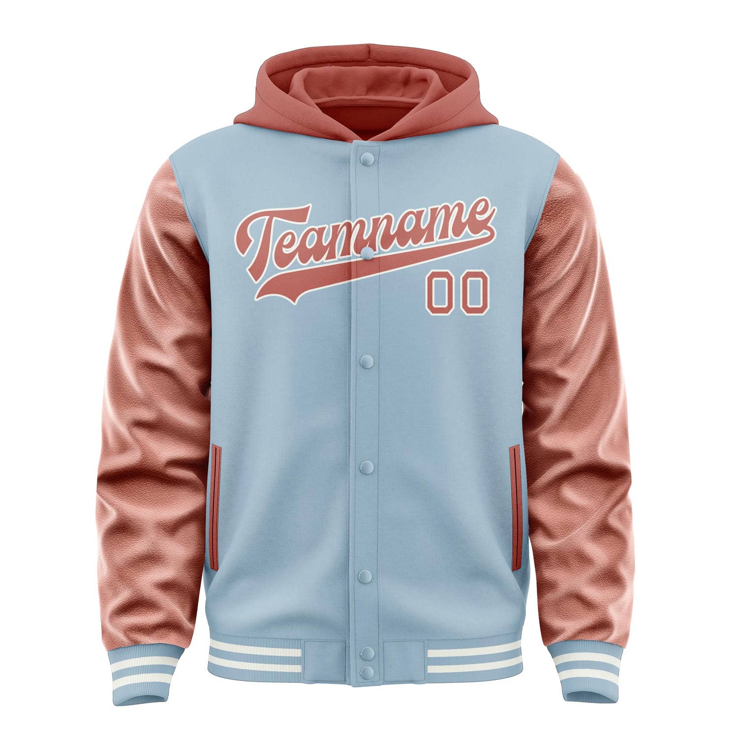 Custom Light Blue Copper Rose Jacket