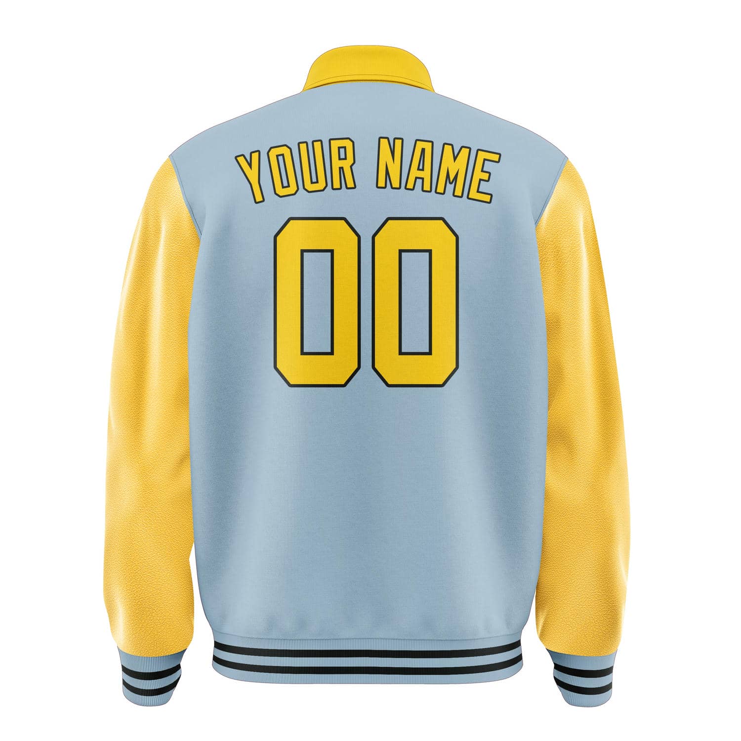 Custom Light Blue Gold Jacket