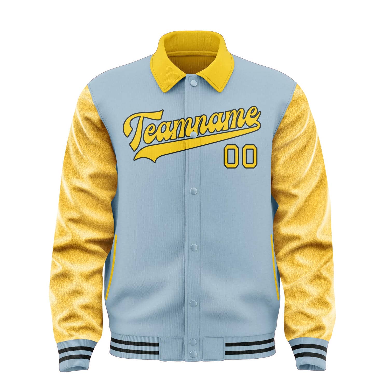 Custom Light Blue Gold Jacket