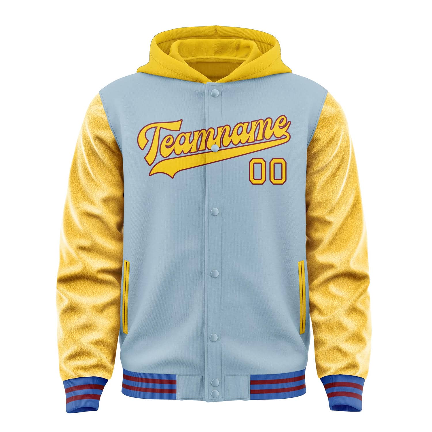 Custom Light Blue Gold Jacket