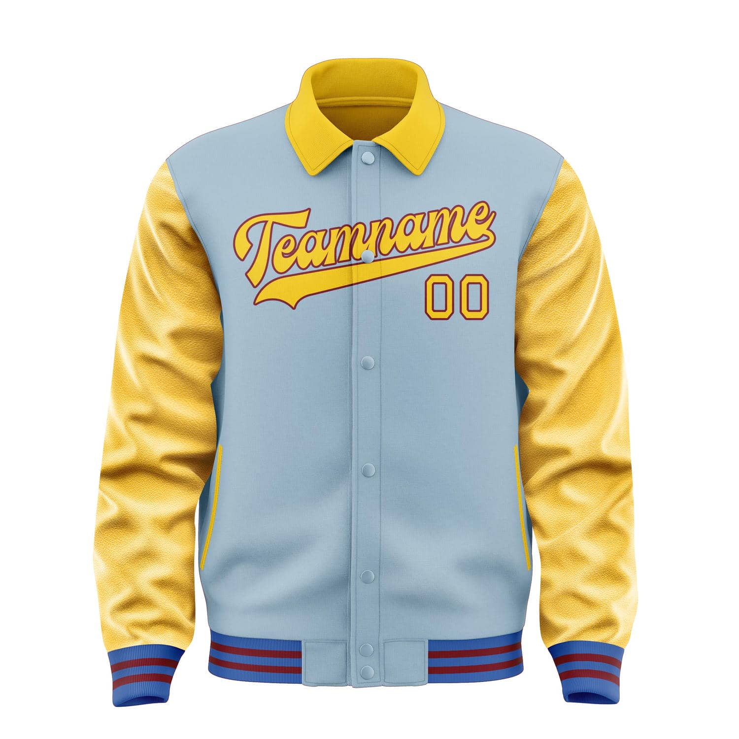 Custom Light Blue Gold Jacket