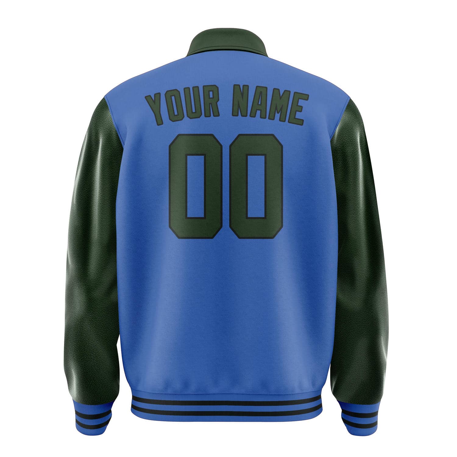 Custom Sky Blue Dark Green Jacket