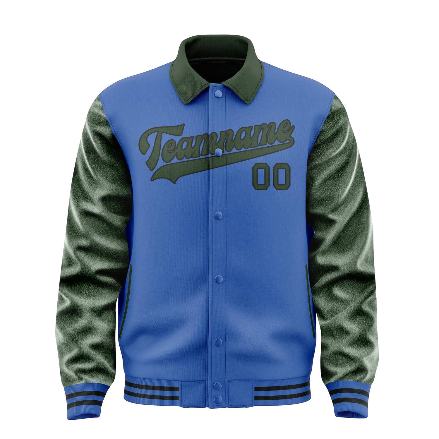 Custom Sky Blue Dark Green Jacket