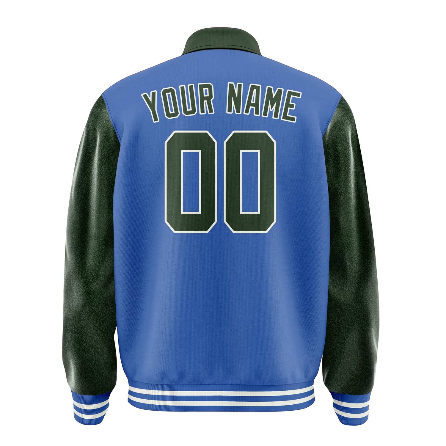 Custom Sky Blue Dark Green Jacket