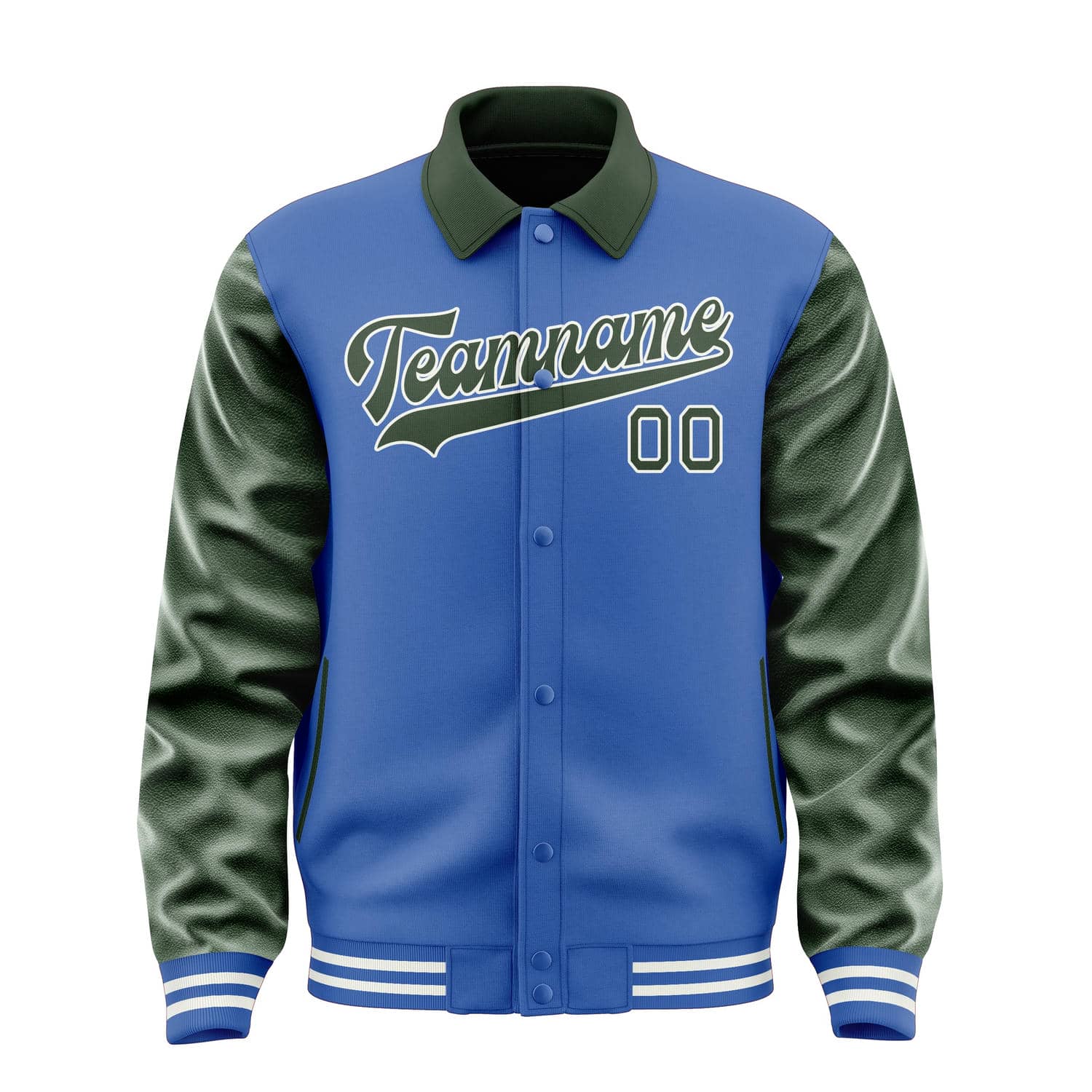 Custom Sky Blue Dark Green Jacket