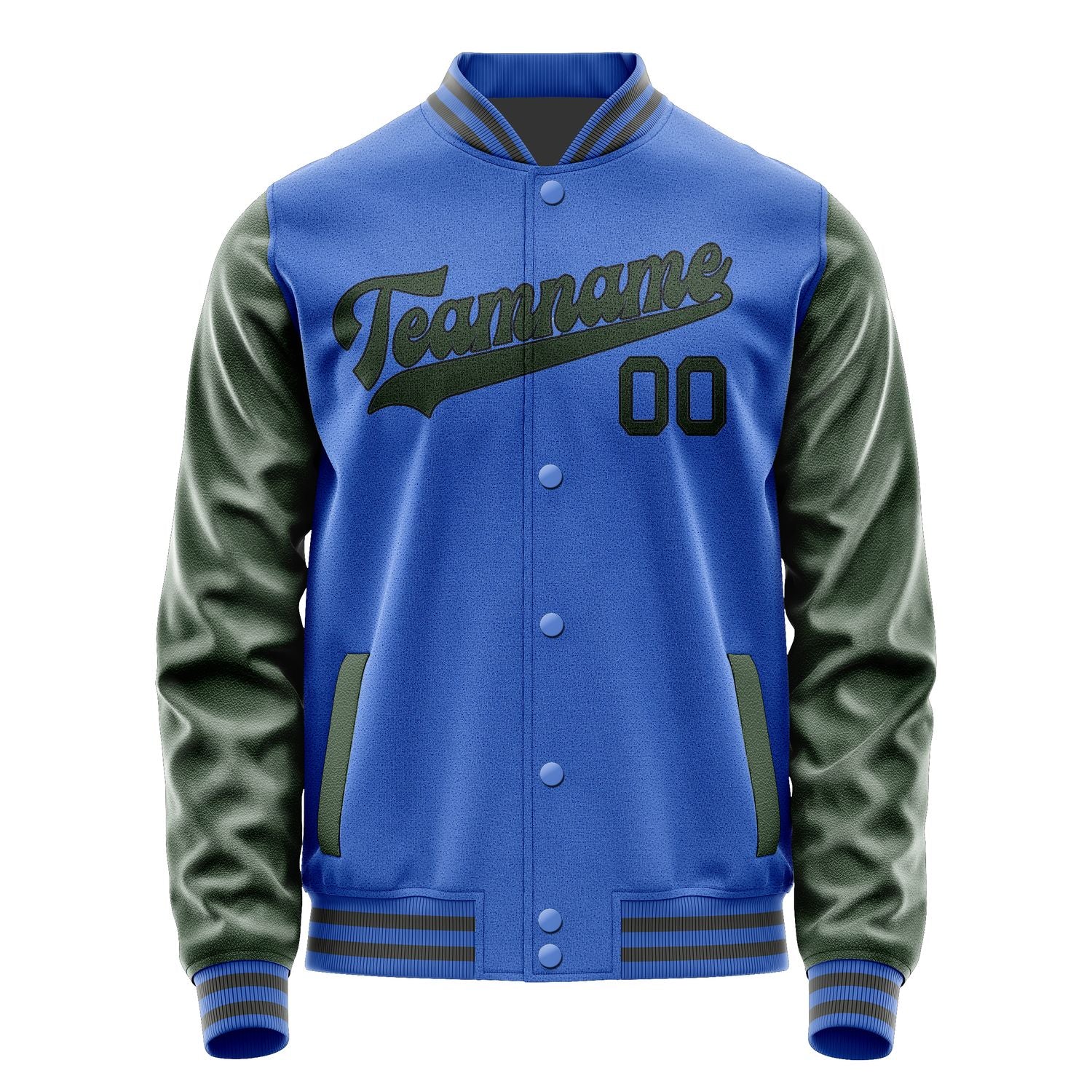 Custom Sky Blue Dark Green Jacket JA0909060920B31706