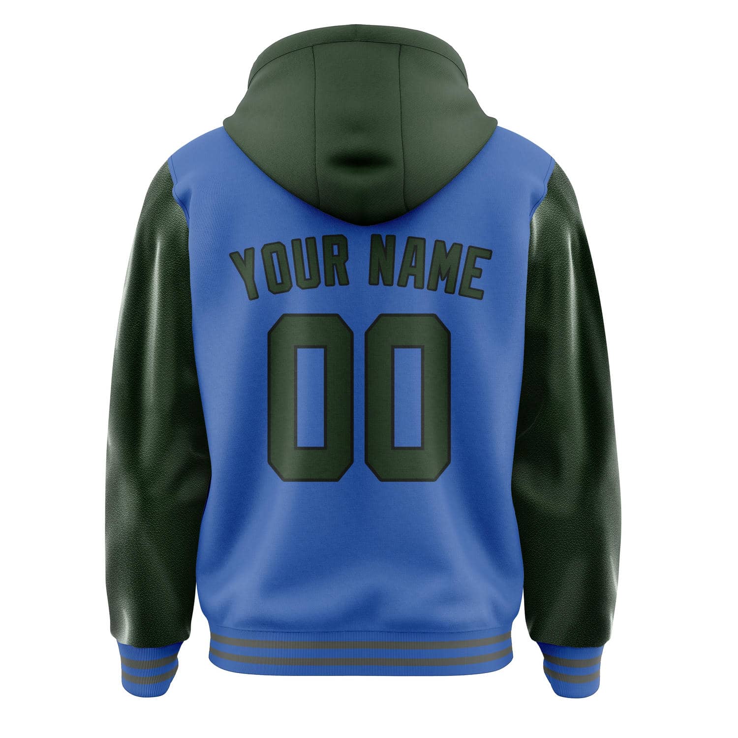 Custom Sky Blue Dark Green Jacket