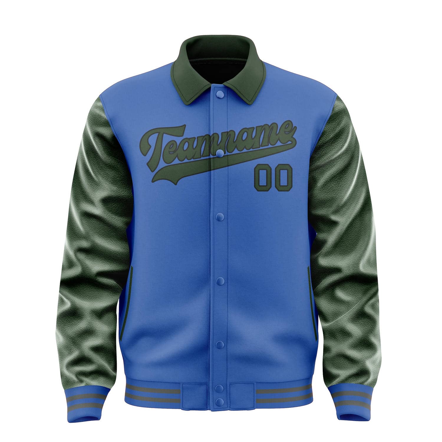 Custom Sky Blue Dark Green Jacket