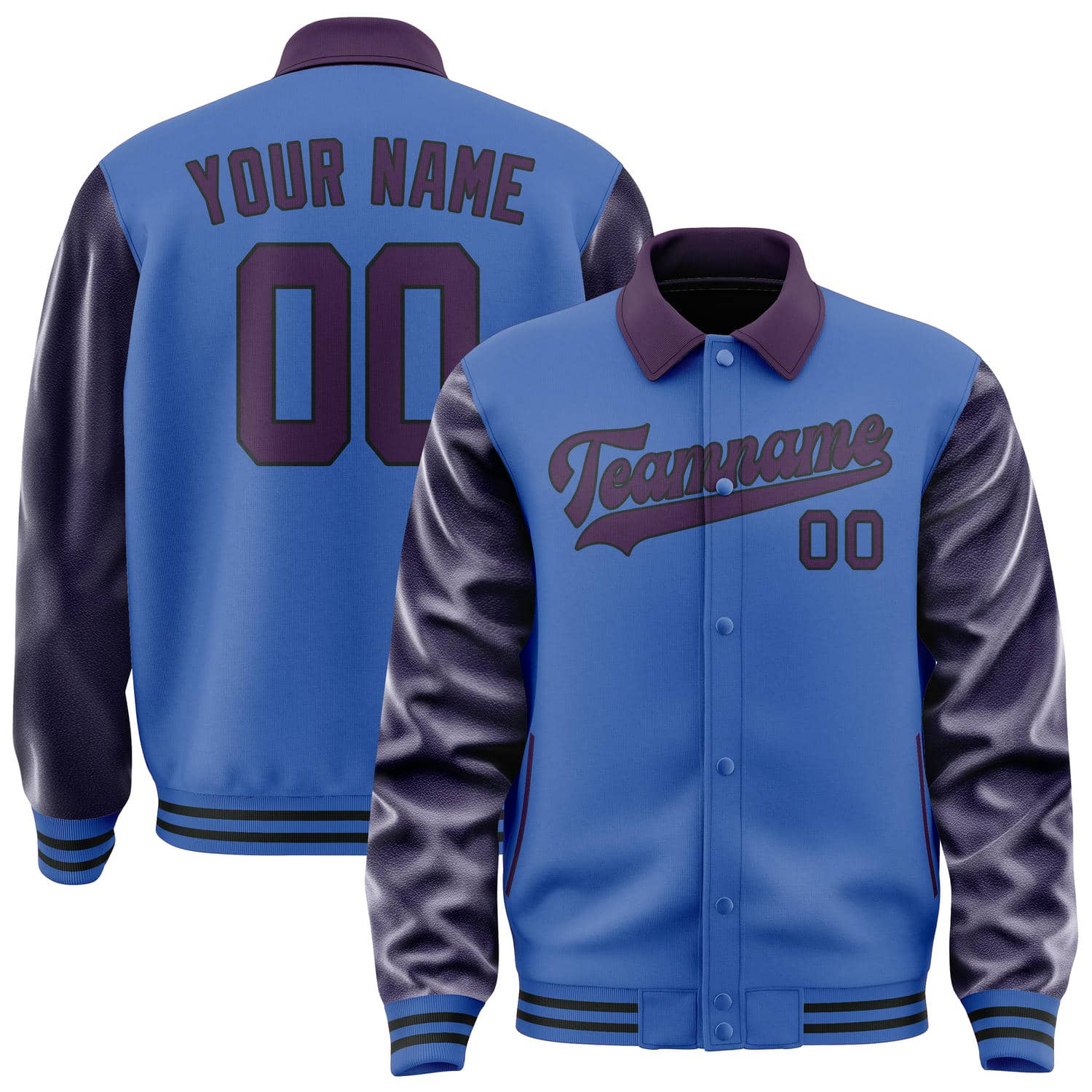 Custom Sky Blue Purple Jacket