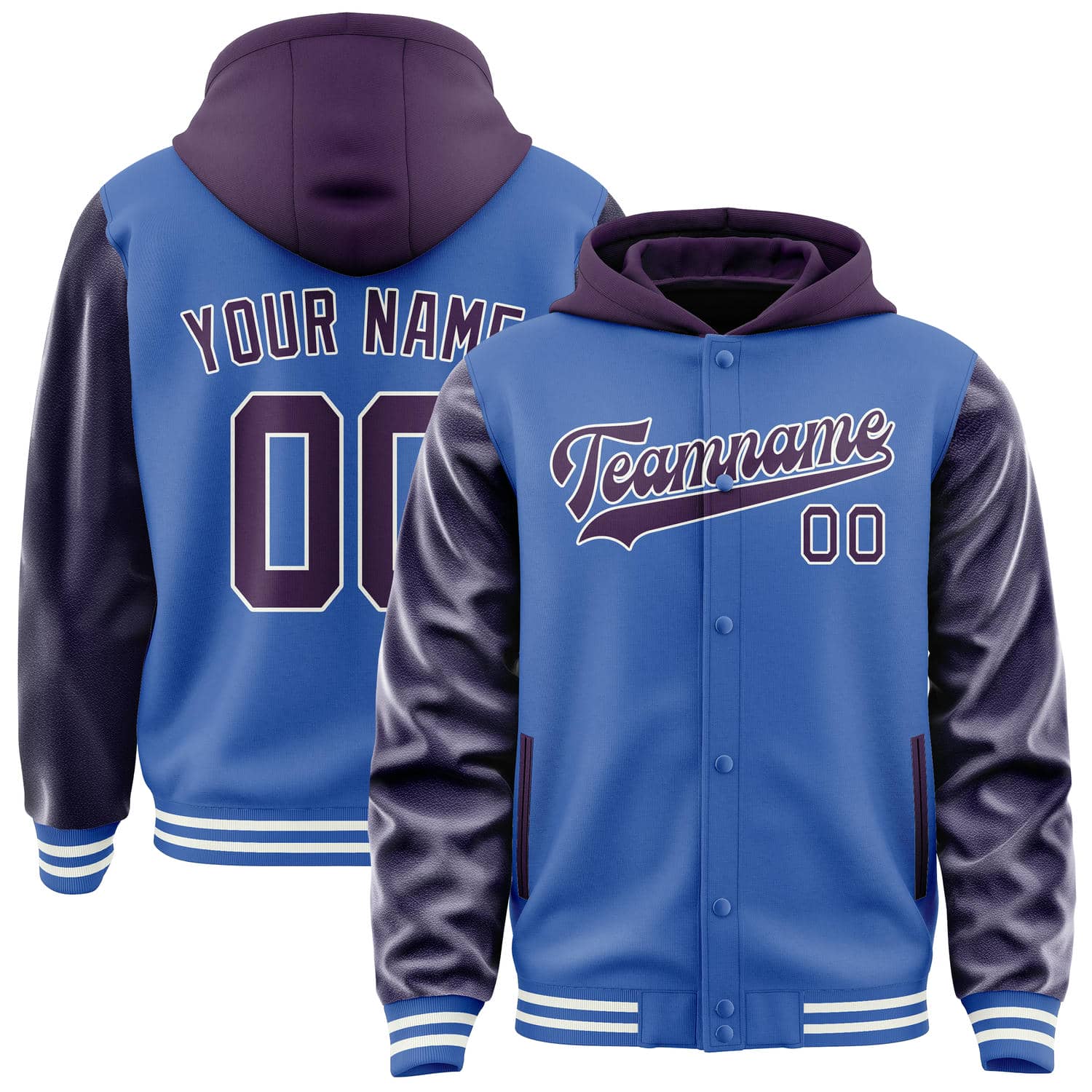 Custom Sky Blue Purple Jacket