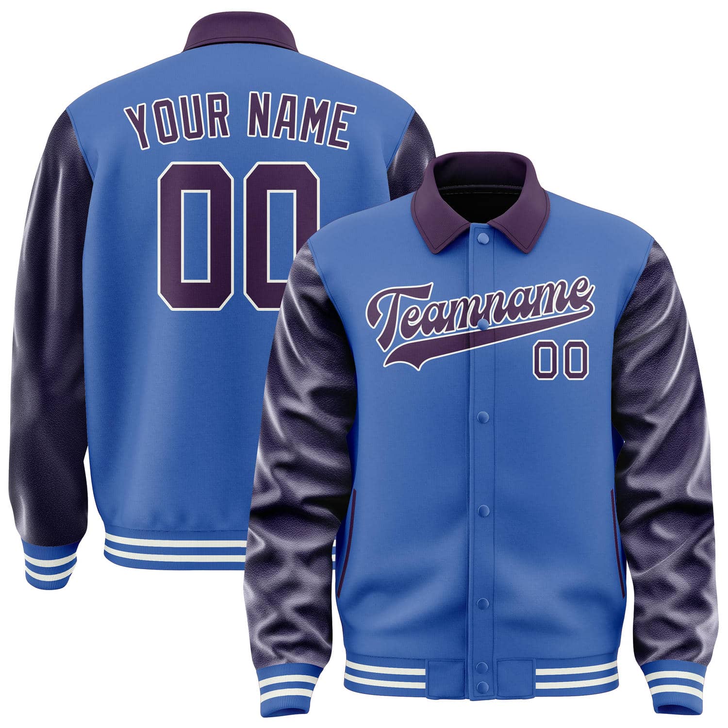 Custom Sky Blue Purple Jacket