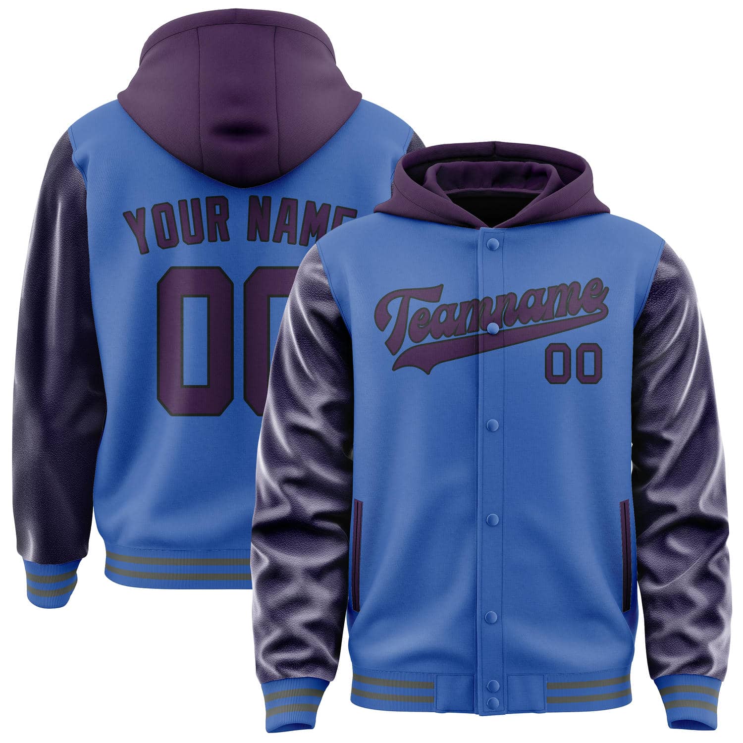 Custom Sky Blue Purple Jacket