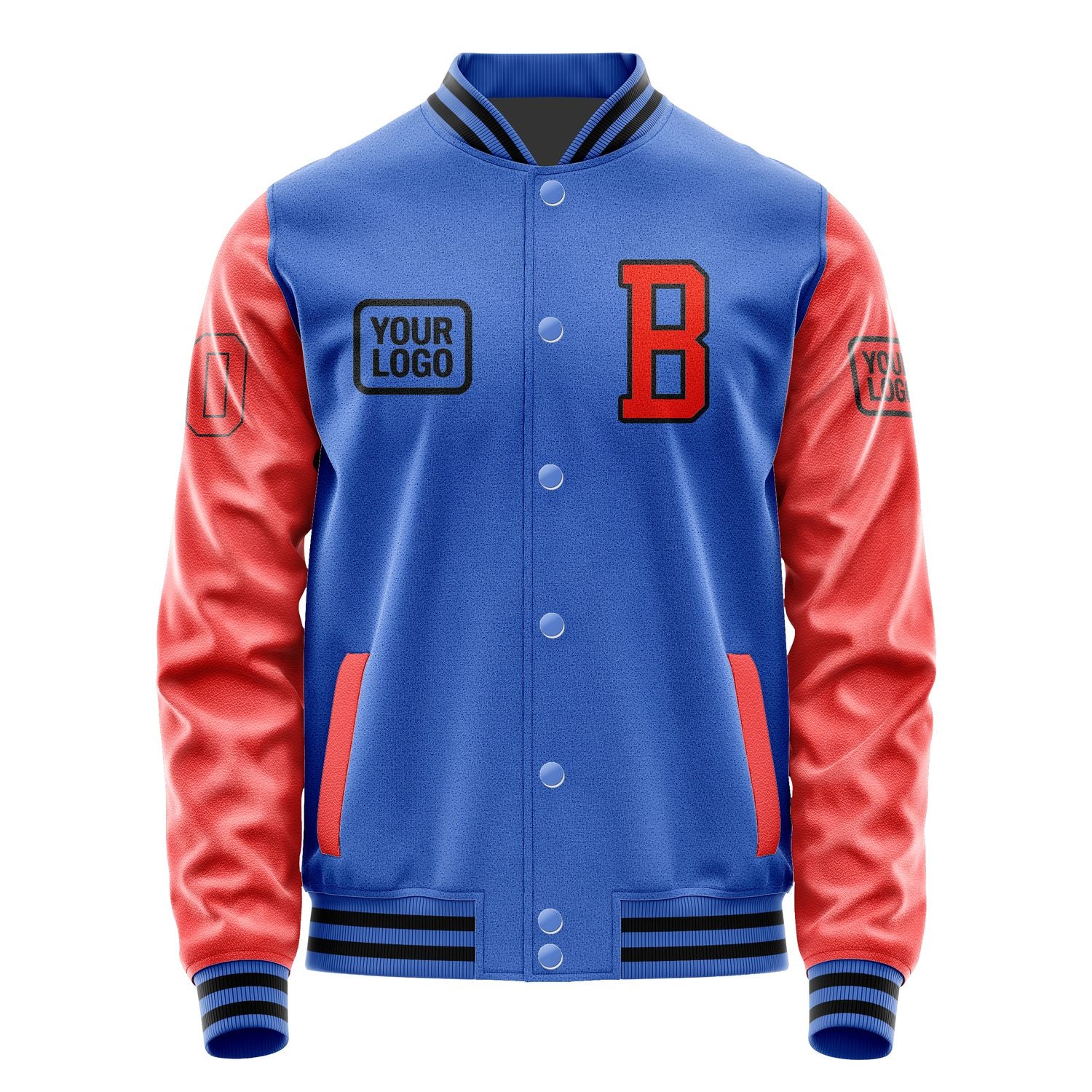 Custom Sky Blue Orange Red Jacket JA090912091717121217