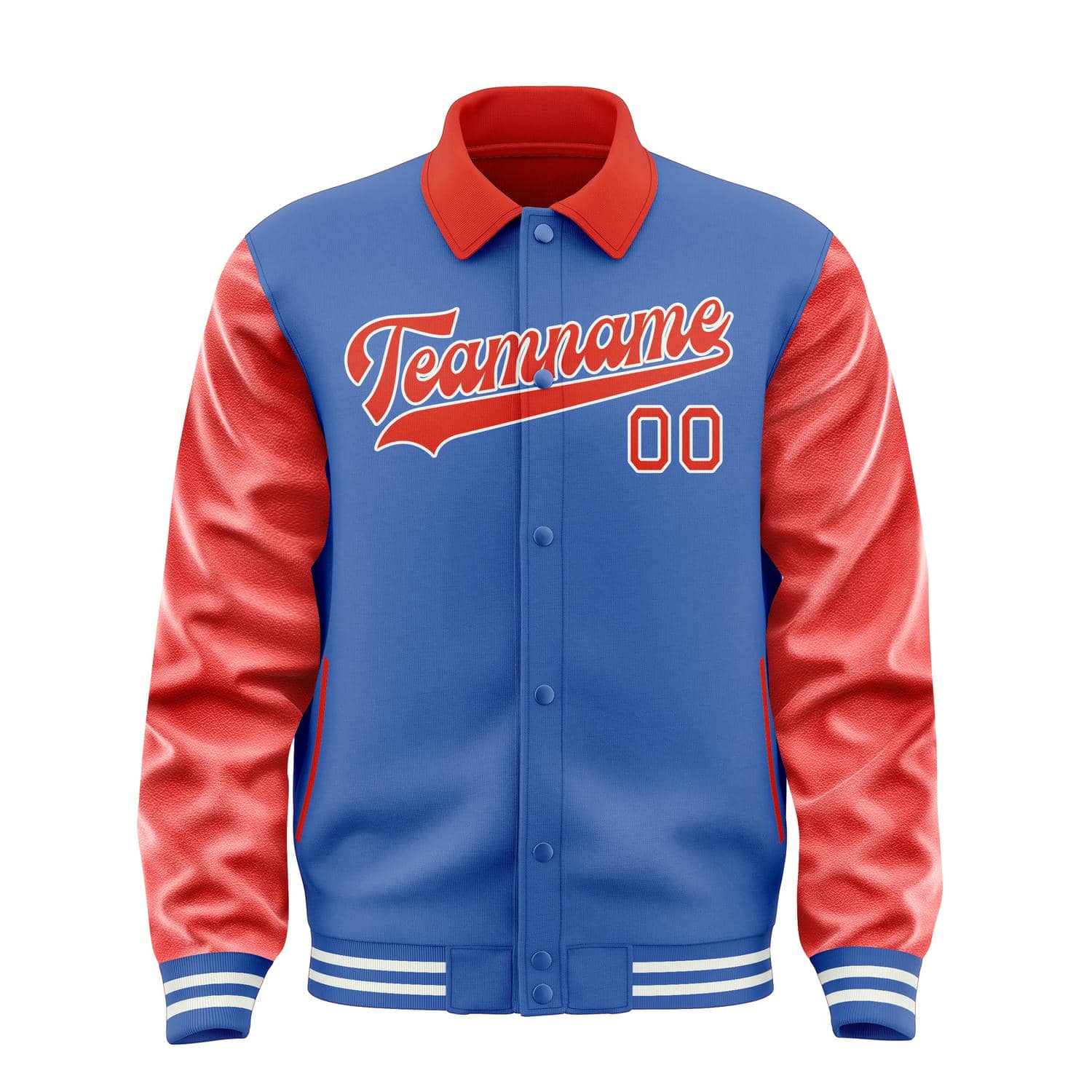 Custom Sky Blue Orange Red Jacket