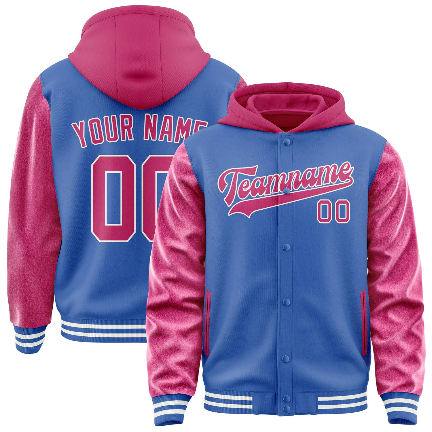 Custom Sky Blue Pink Jacket