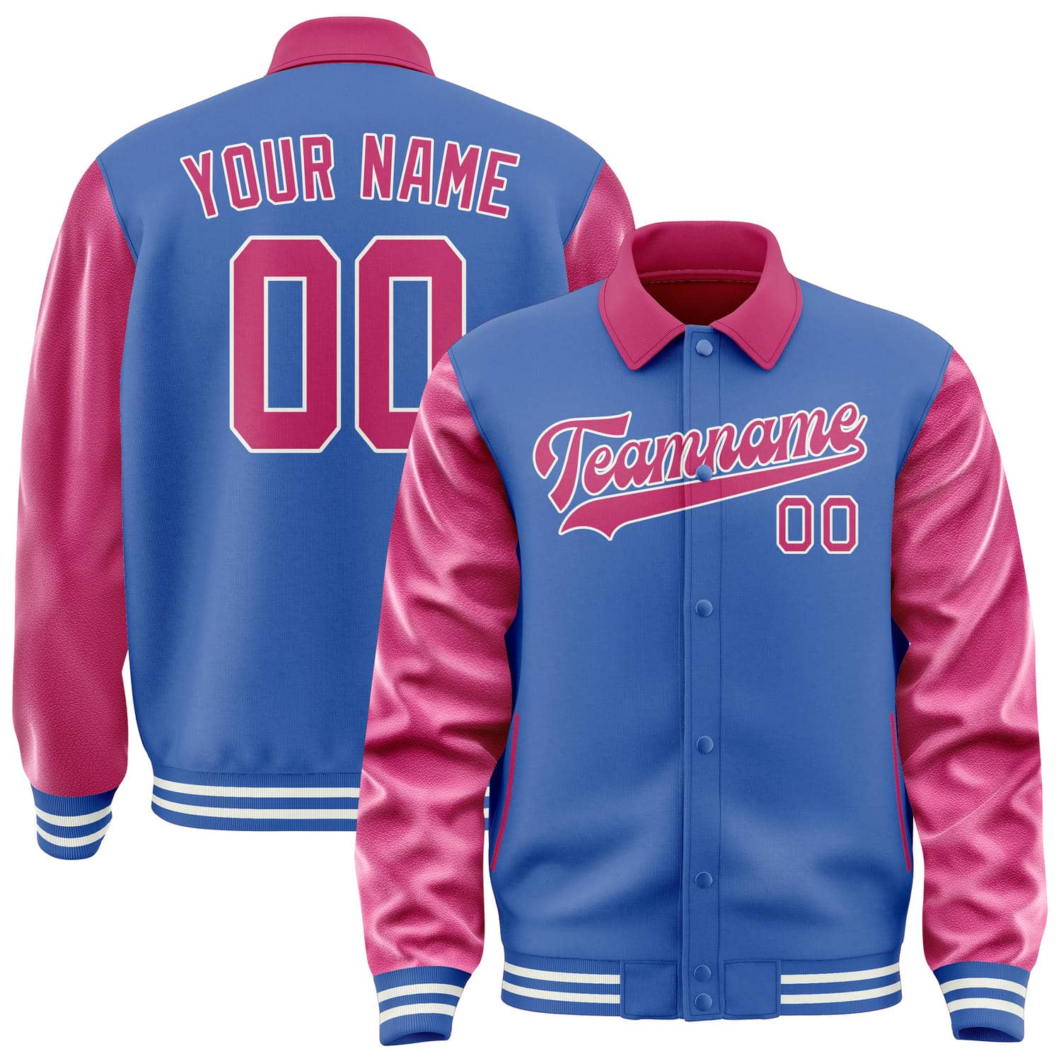 Custom Sky Blue Pink Jacket