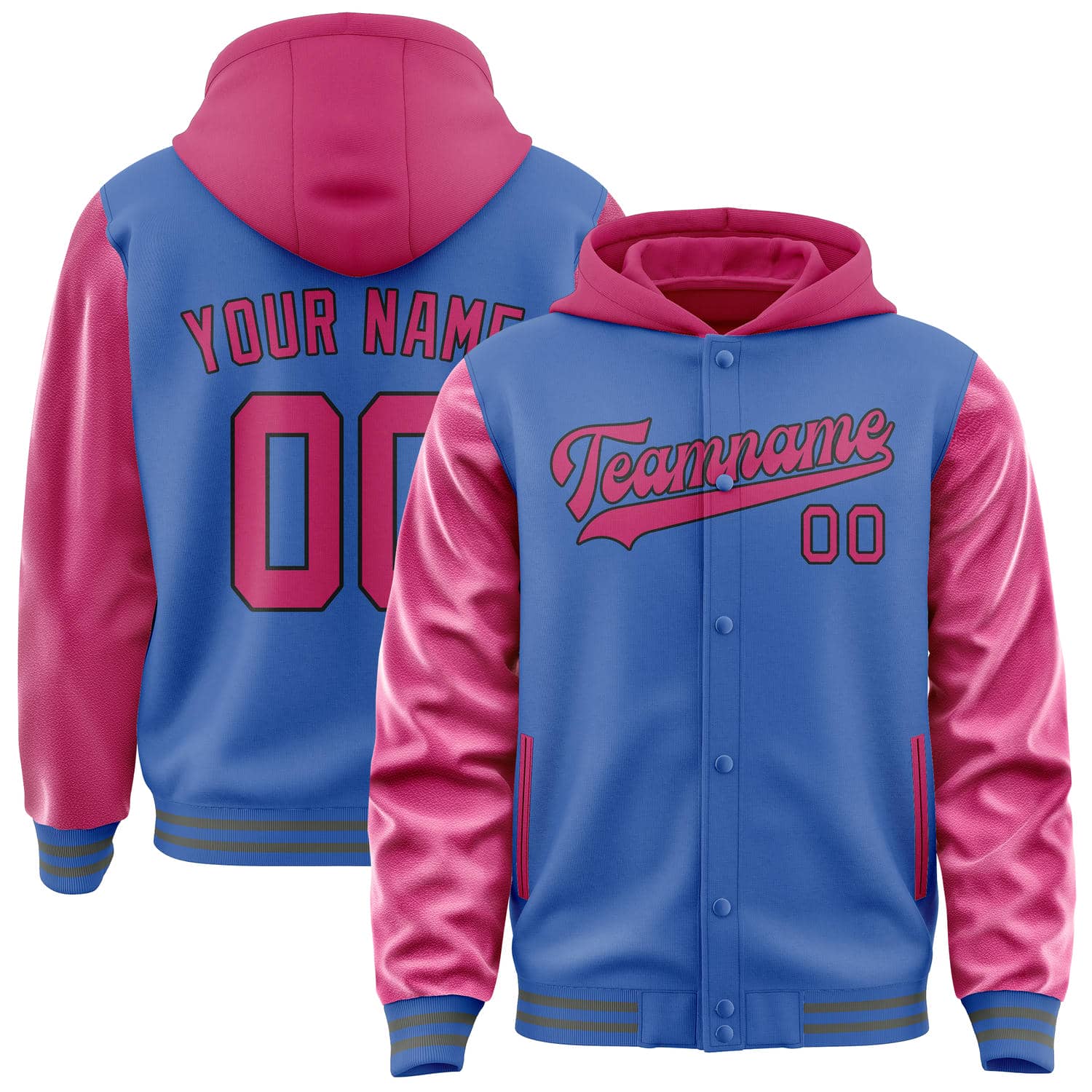 Custom Sky Blue Pink Jacket