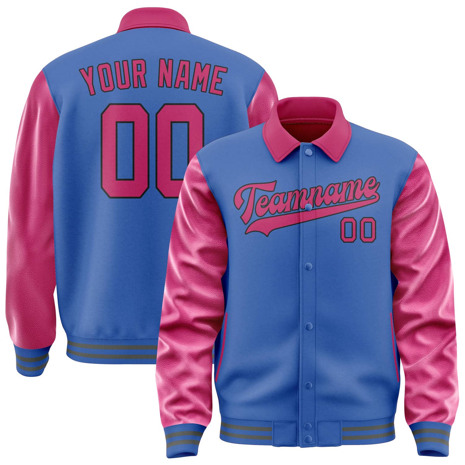 Custom Sky Blue Pink Jacket