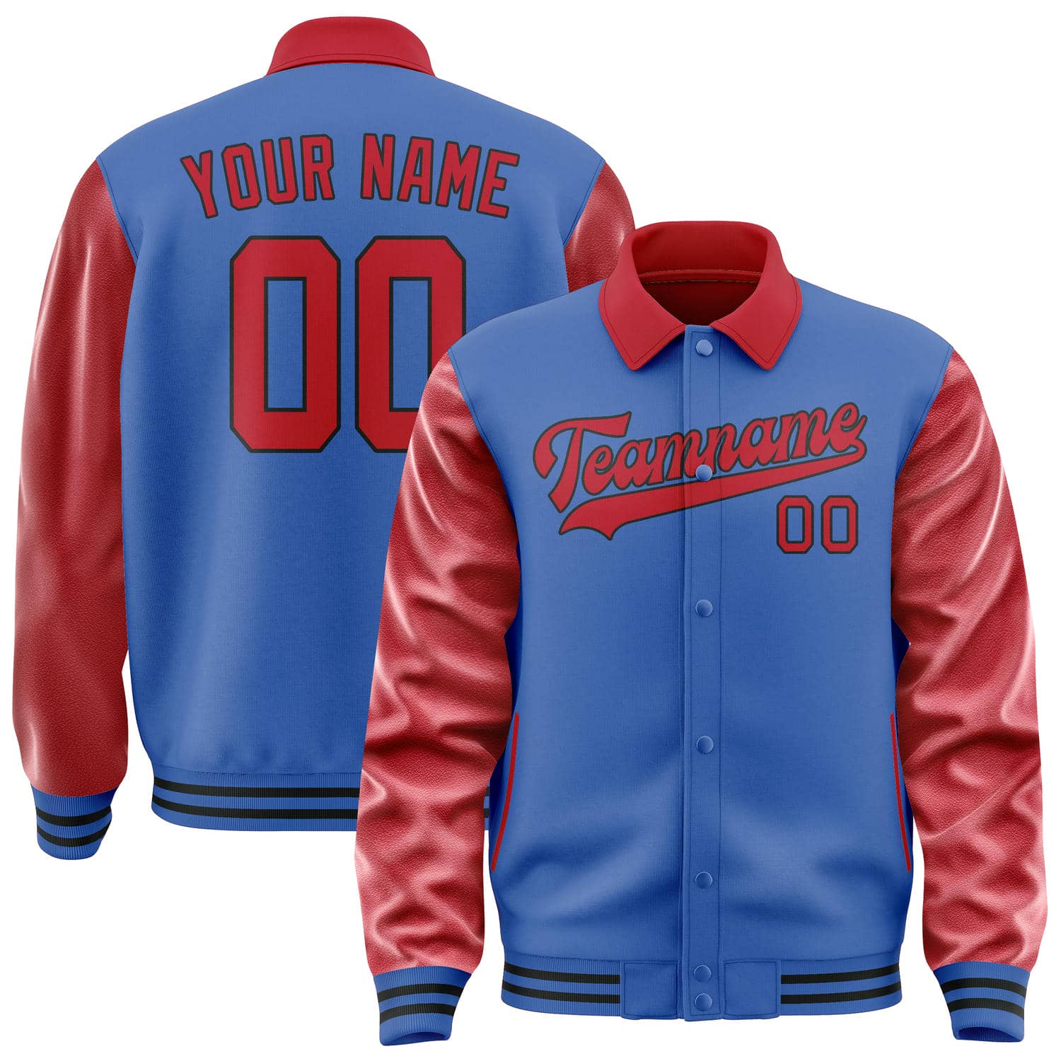 Custom Sky Blue Red Jacket