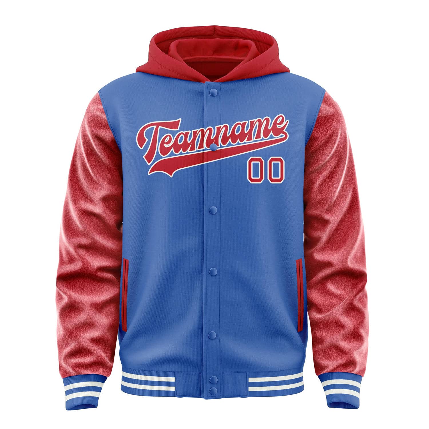 Custom Sky Blue Red Jacket