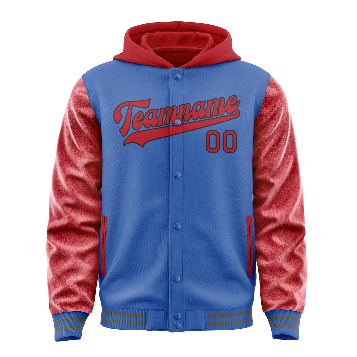 Custom Sky Blue Red Jacket